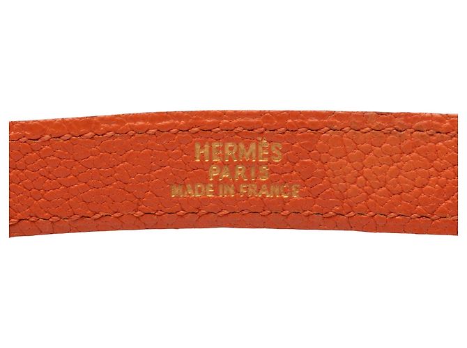 Bracciale Hermès Kelly Double Tour in Chevre Mysore Orange - vista 4