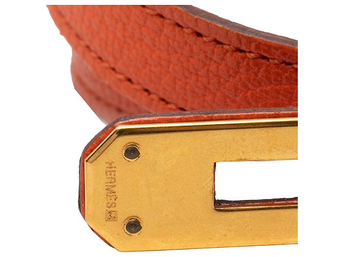 Bracciale Hermès Kelly Double Tour in Chevre Mysore Orange - vista 6