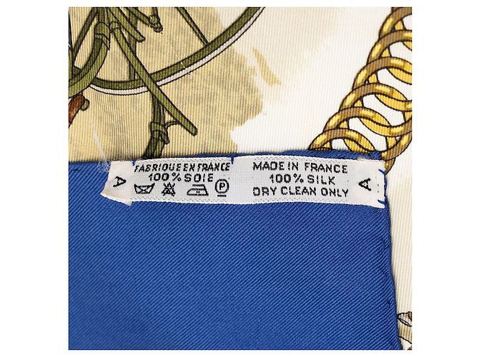 Foulard di seta Hermès Blue La Promenade de Longchamps 90 - vista 2