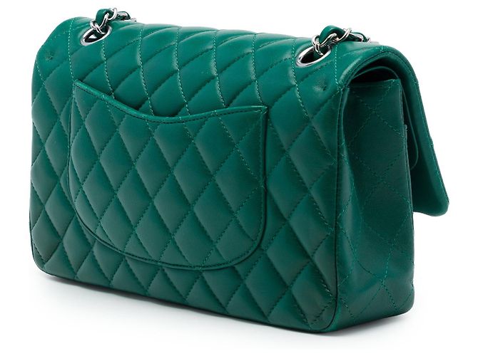 Chanel Green Medium Classic Lambskin Double Flap - vista 2