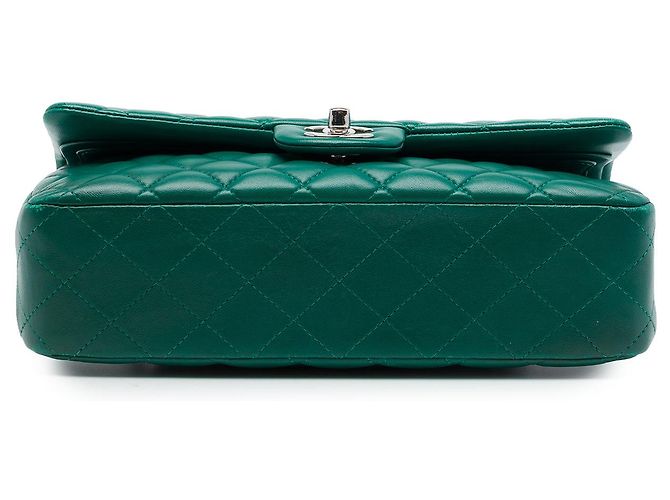 Chanel Green Medium Classic Lambskin Double Flap - vista 3
