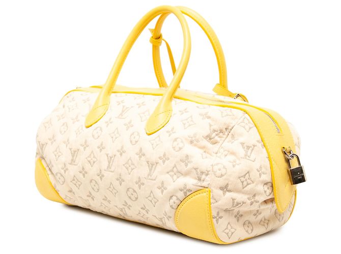 Louis Vuitton White Limited Edition Monogram Denim Speedy Round - vista 2