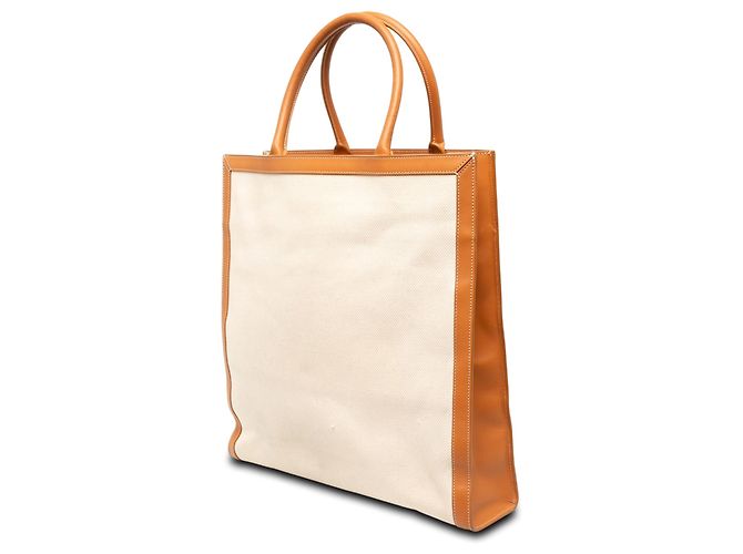 Céline Celine Cabas Vertical Grande de lona marrón - vista 2
