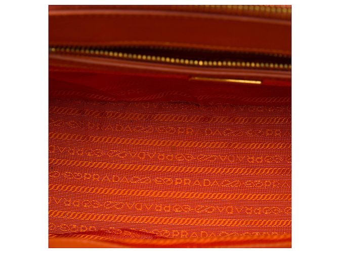 Prada Orange Small Saffiano Lux Galleria Double Zip Satchel - vista 4