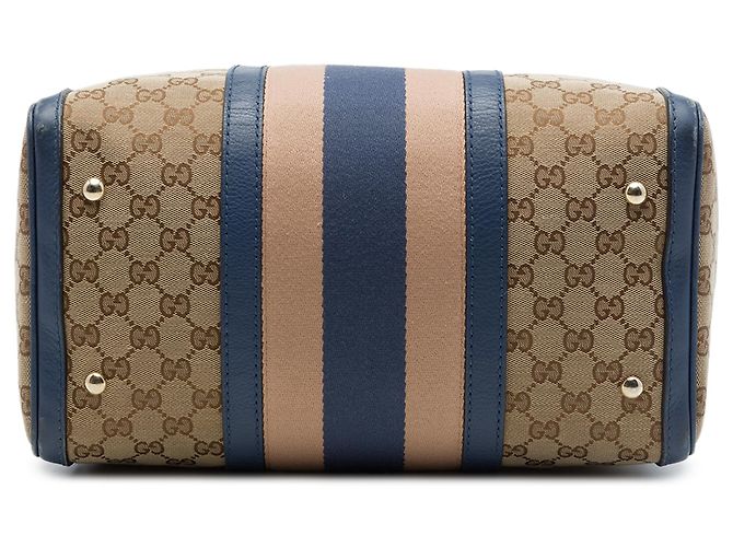 Borsa Boston Gucci Beige Medium GG Canvas Web Joy - vista 3