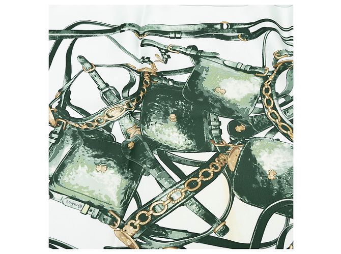 Foulard di seta Hermès White Brides Rebelles 90 - vista 5