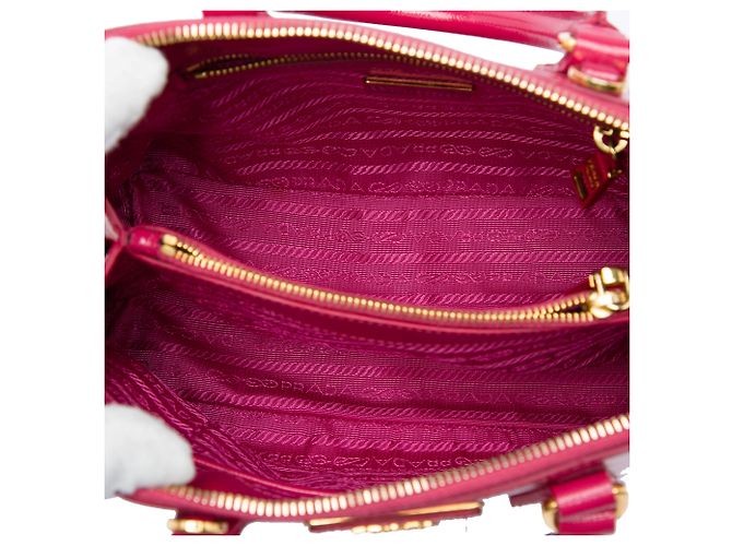 Prada Borsa Promenade Small Saffiano Vernice Rosa - vista 4