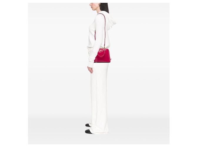 Prada Borsa Promenade Small Saffiano Vernice Rosa - vista 5