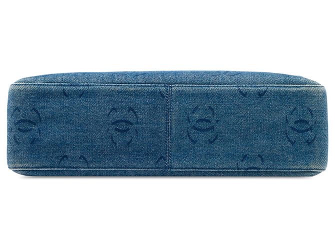 Bolso de hombro Chanel Blue CC Denim - vista 3