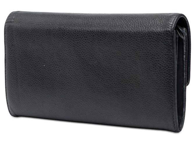 Cartera larga Chanel Black CC Caviar - vista 2