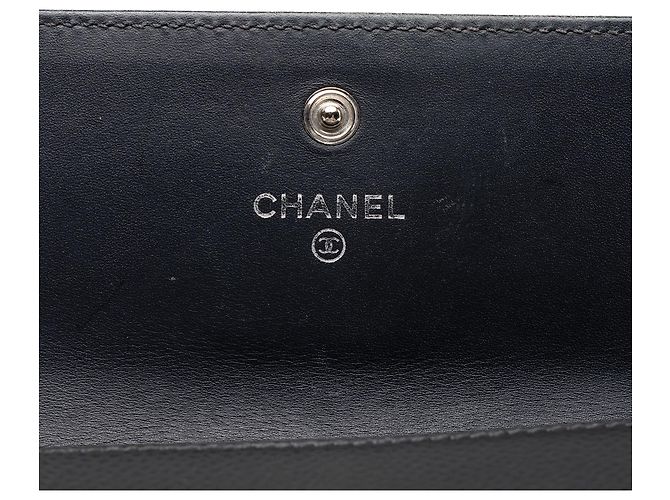 Cartera larga Chanel Black CC Caviar - vista 5