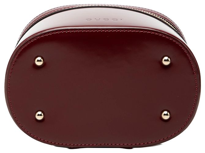 Bamboo Borsa Vanity Gucci in vitello lucido rosso con bambù - vista 3