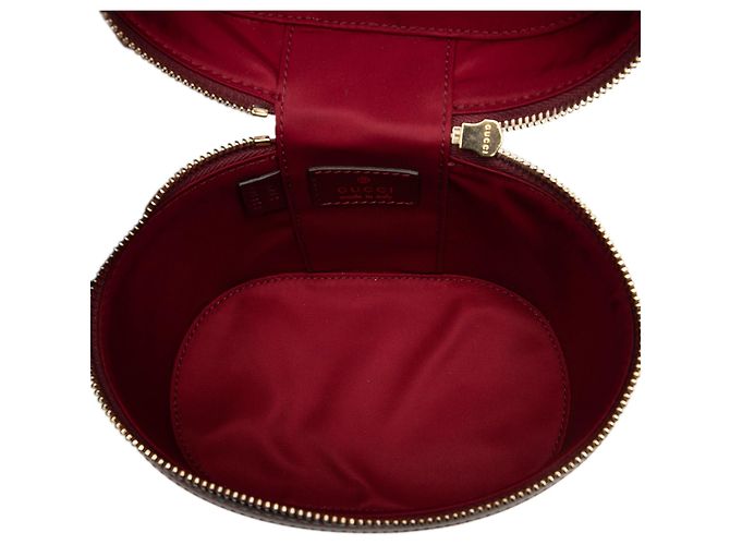 Bamboo Borsa Vanity Gucci in vitello lucido rosso con bambù - vista 4