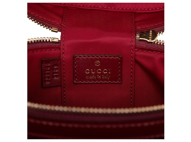 Bamboo Borsa Vanity Gucci in vitello lucido rosso con bambù - vista 5