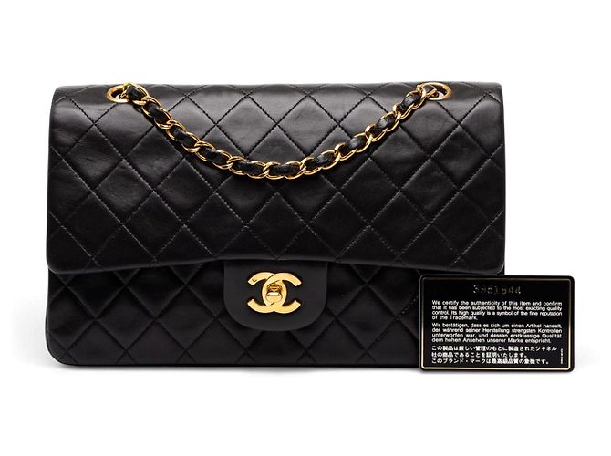 Chanel Black Medium Classic Lambskin Double Flap - vista 7