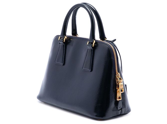 Borsa Prada Promenade Small in Saffiano Vernice Blu - vista 2