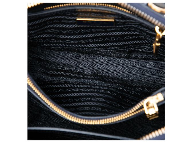 Borsa Prada Promenade Small in Saffiano Vernice Blu - vista 4