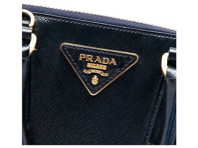 Borsa Prada Promenade Small in Saffiano Vernice Blu - vista 5