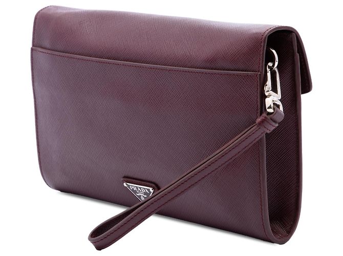 Prada Red Saffiano Envelope Pushlock Clutch - Ansicht 2