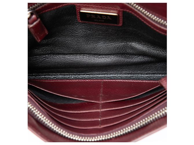 Prada Red Saffiano Envelope Pushlock Clutch - Ansicht 4