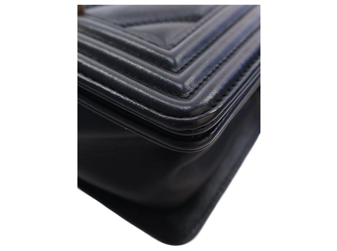 Chanel Black Small Chevron Lambskin Boy Flap - vista 7
