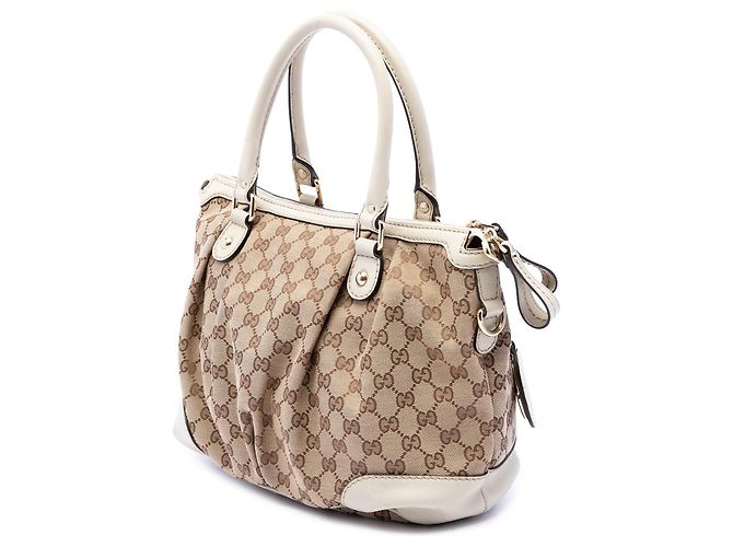 Borsa Gucci Beige GG Canvas Sukey Satchel - vista 2