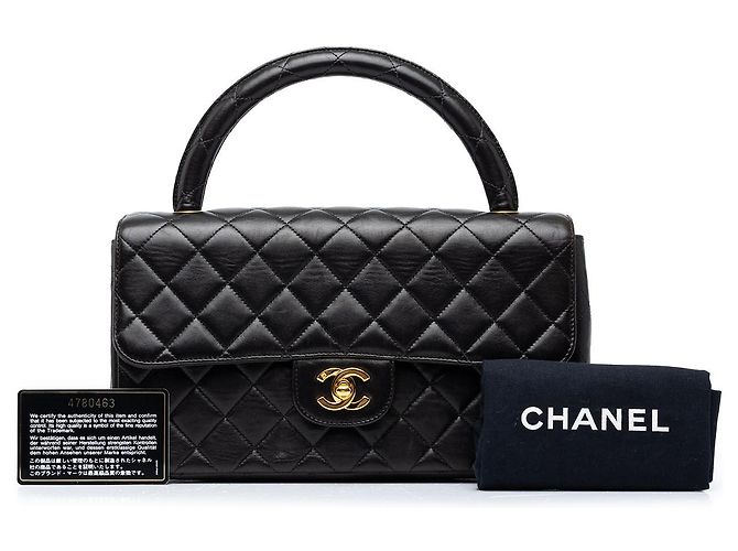 Chanel Black Lambskin Parent Kelly Flap - vista 7