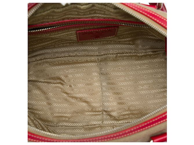 Prada Beige Canvas Canapa Logo Schultertasche - Ansicht 4