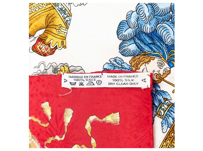 Hermès White Les Fetes du Roi Soleil Seidentuch 90 - Ansicht 4
