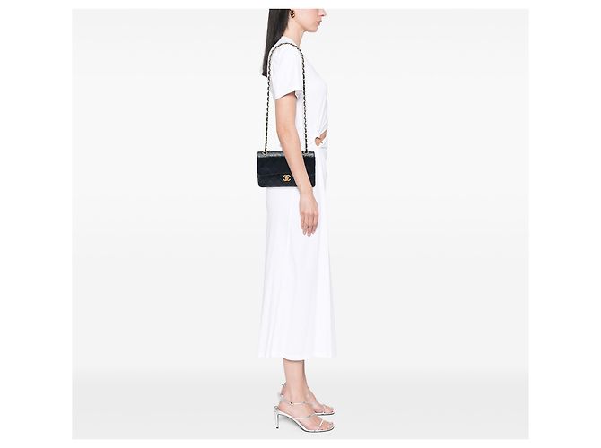 Chanel Black Medium Classic Lambskin Double Flap - vista 5