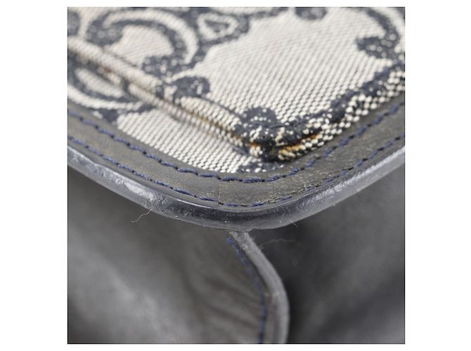 Céline Bolsa de Ombro Celine Navy Canvas Chain - vista 4