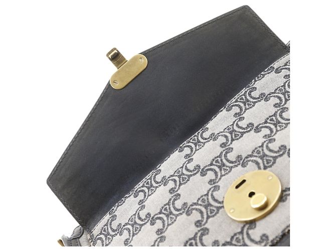 Céline Bolsa de Ombro Celine Navy Canvas Chain - vista 9