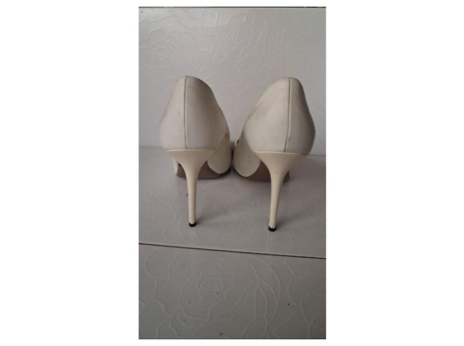 Versace Décolleté Peep-Toe in Pelle Bianca - vista 2