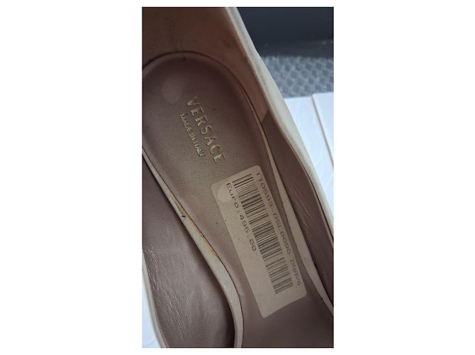 Versace Décolleté Peep-Toe in Pelle Bianca - vista 4