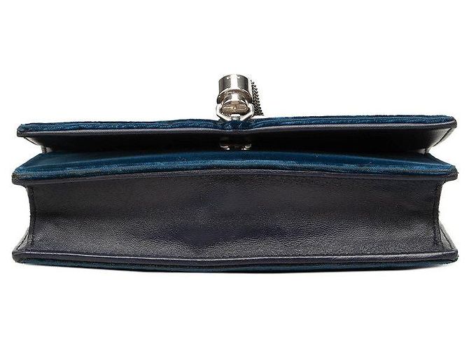 Yves Saint Laurent Borsa a catena Saint Laurent Kate in velluto e strass - vista 3