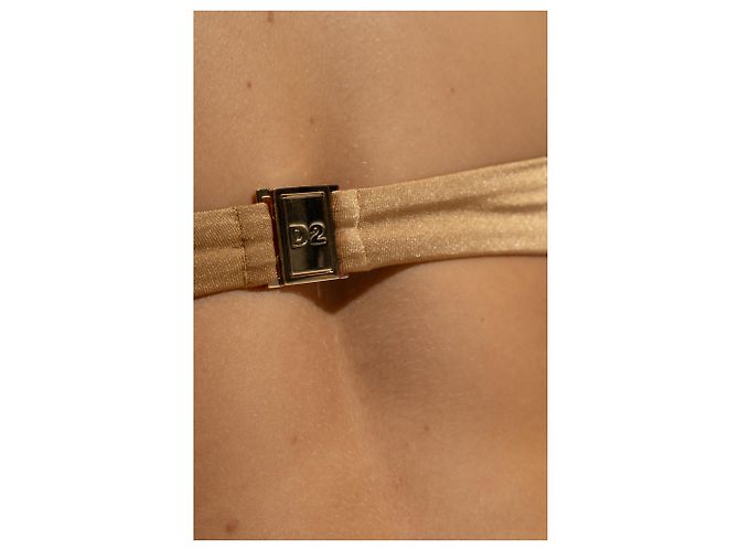 Top bikini Dsquared2 Beige Oro - vista 4
