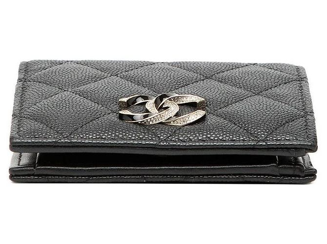 Portafoglio Chanel Coco Mark Matelasse Caviarskin con strass - vista 3