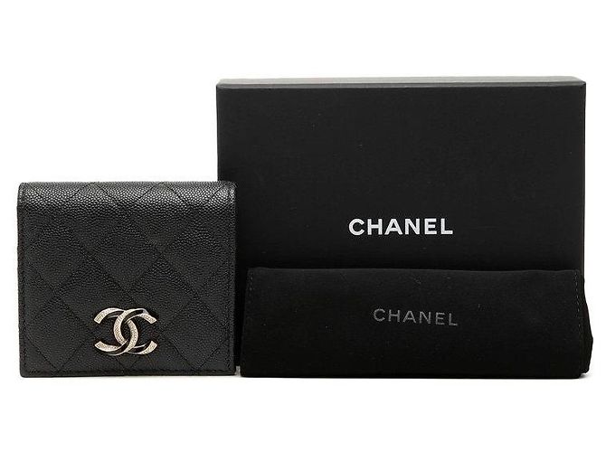 Portafoglio Chanel Coco Mark Matelasse Caviarskin con strass - vista 8