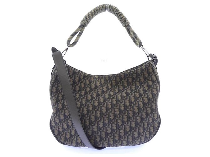 Borsa Dior Saddle in tela Oblique - vista 3