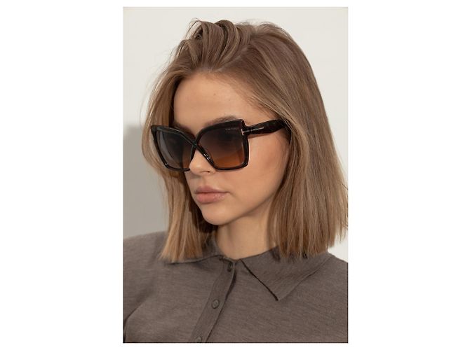 Occhiali da sole Tom Ford Oversize Quadrati Marrone Tortoise - vista 2