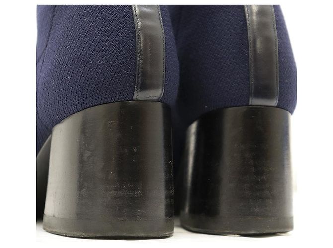 Hermès Hermes Strickstiefel mit Blockabsatz und H Logo Leder-Patch - Ansicht 5