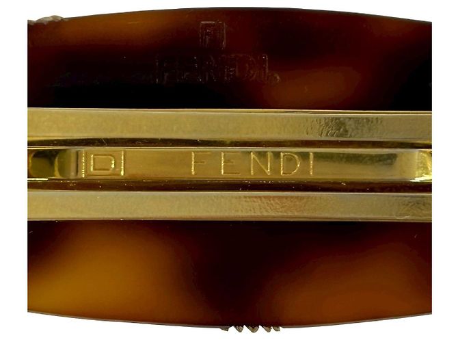 Barrette Fendi Marrom Plástico - vista 2