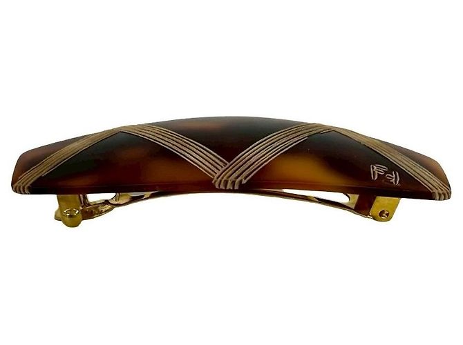 Barrette Fendi Marrom Plástico - vista 3