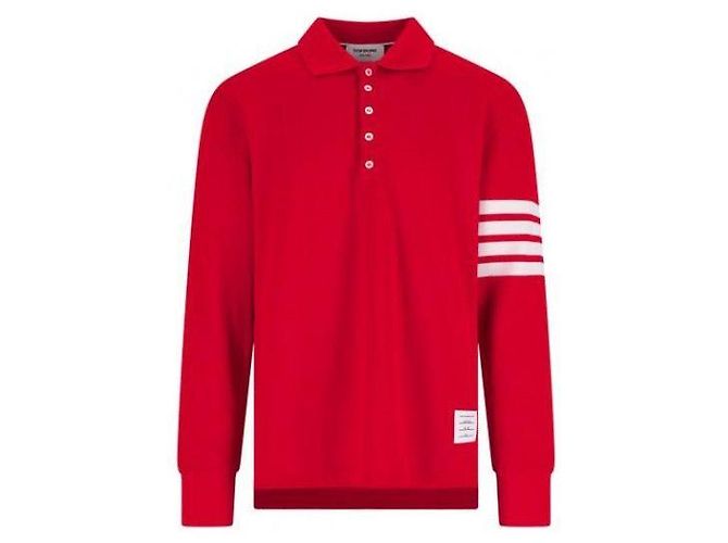 Thom Browne Piqué-Poloshirt mit langen Ärmeln - Ansicht 4