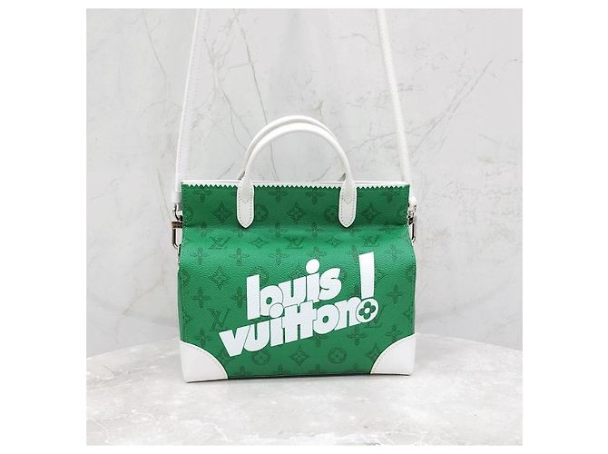 Louis Vuitton Borsa Liter Green Vintage Monogram - vista 15
