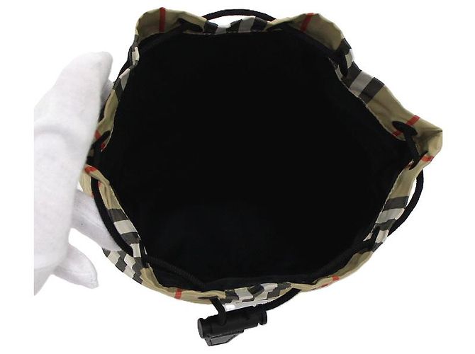 Burberry Borsa a secchiello con coulisse Poybe Check Drawstring Bucket Pouch Bag - vista 5