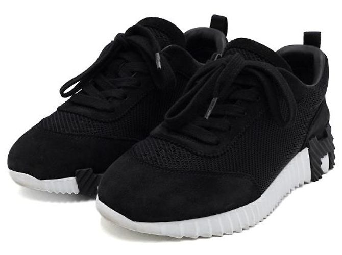 Hermès Sneakers Noir Black Suede Bouncing da donna - vista 3
