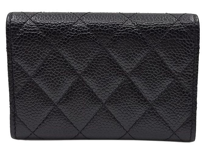 Chanel Kartenetui mit Klappe aus Caviar-Leder - Ansicht 3