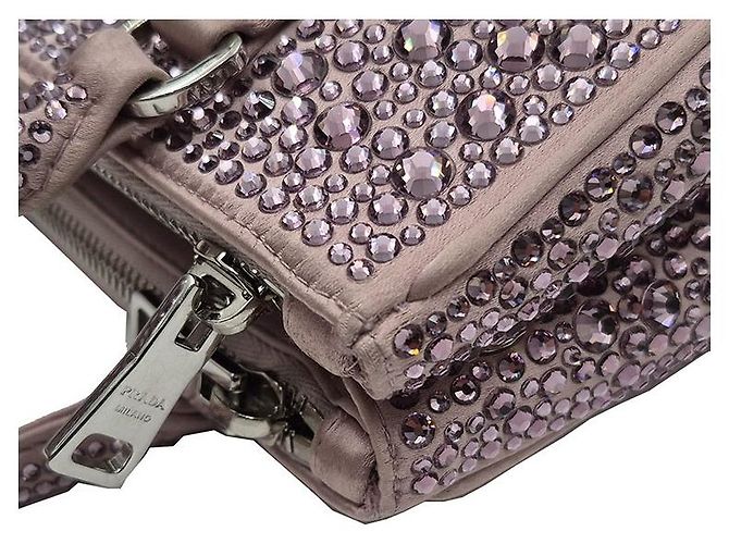 Prada Mini borsa tote Galleria Crystal - vista 5