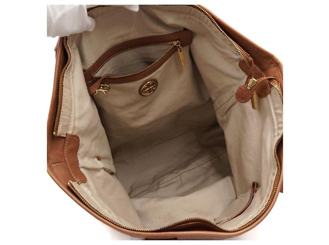 Tory Burch Braune Ledertote und Schultertasche - Ansicht 5